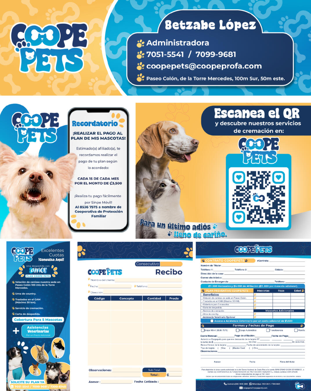 CoopePets: Diseño de contenido gráfico con enfoque amigable para servicios relacionados con múltiples servicios para mascotas.